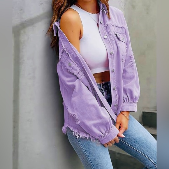 Distressed Denim Jacket - Picture 3 of 5